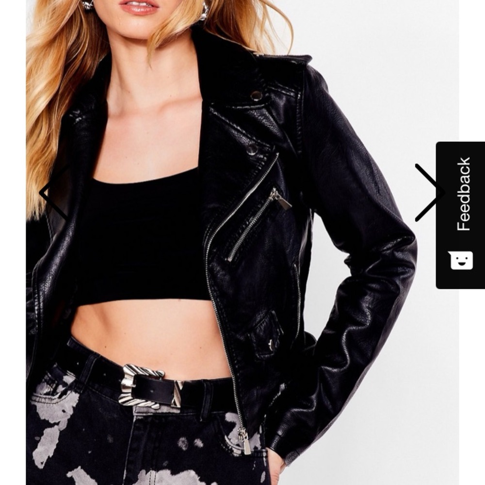 Into Moto sports faux leather jacket
